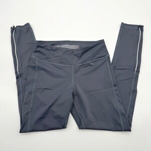 Victoria Sport Blue Gray High Rise Zipper Ankle Pocket Leggings Small